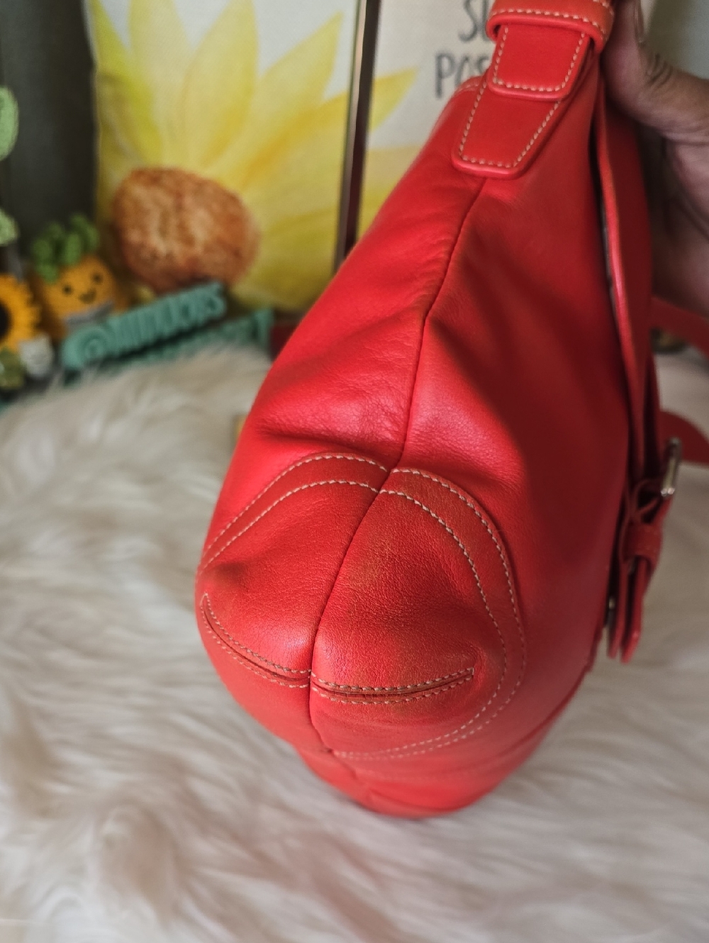Coach Soho y2k G3S -8480 Orangy RED  Vintage Messenger Style Crossbody - Picture 9 of 16